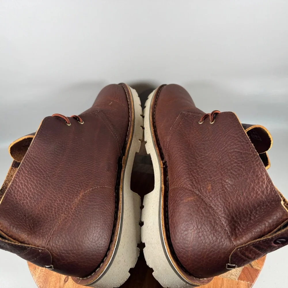 Clarks Collection Brown Pebbled Leather Chukka Boots‎ Mens 11.5 M